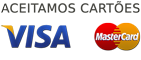 Aceitamos Cartões Visa e MasterCard